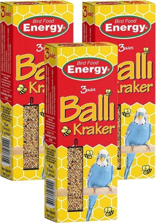 Ballı Muhabbet Kuşu Krakeri 3'Lü - 3 Adet