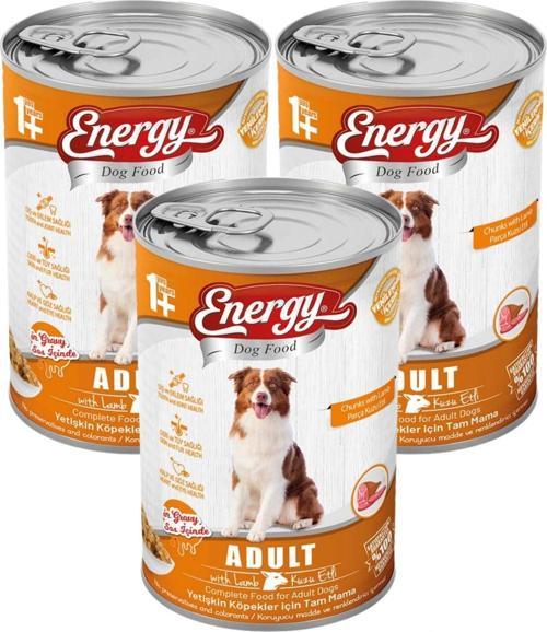 Kuzu Etli Yetişkin Yaş Konserve Köpek Maması 400 G - 3 Adet