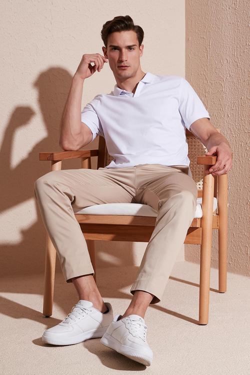 Regular Fit Pamuklu Erkek Polo Yaka T Shirt 5902141 BEYAZ