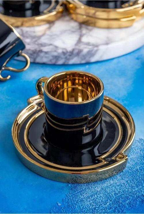 Sorin Porselen 6 Lı Fincan Takımı Siyah 0153