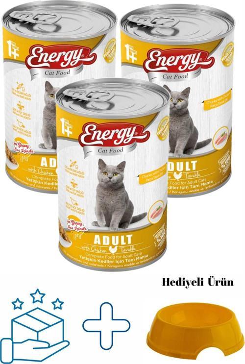 Tavuklu Yetişkin Yaş Konserve Kedi Maması 400 G - 3 Adet