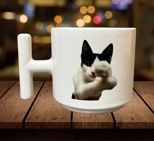 SERAMİK BARDAK T SAP NAH YAPAN KEDİ