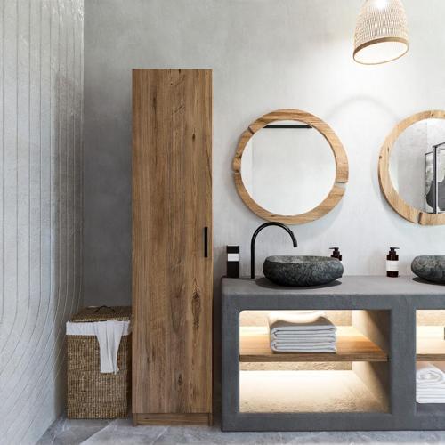 Yaman Atlantik Çam Tek Kapaklı 4 Raflı Çok Amaçlı Mutfak Kiler Ve Banyo Dolabı