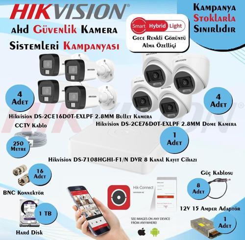 Smart Hybrid Light AHD 8 Adet 2 Mp Güvenlik Kamera Seti
