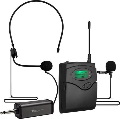 MV-1303Y Kablosuz 1 Yaka+1 Headset Telsiz Mikrofon