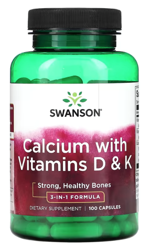 , Calcium with Vitamins D & K, 100 Capsul.Made In Usa