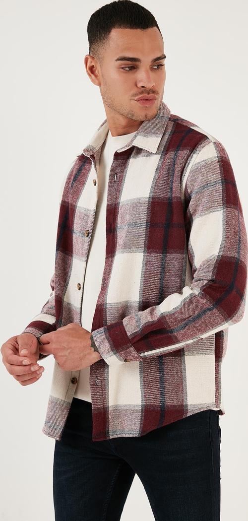 Ekoseli Regular Fit Kışlık Erkek Gömlek CF24W129000 BORDO