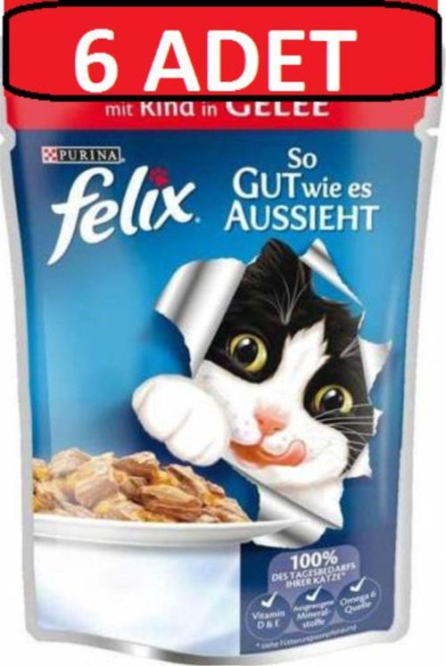 Sığır Etli Kedi Islak Maması X 6 Adet Yaş Mama Pouch