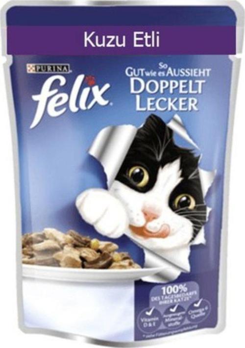 Pouch 48 Adet X Kuzu Etli Kedi Yaş Mama