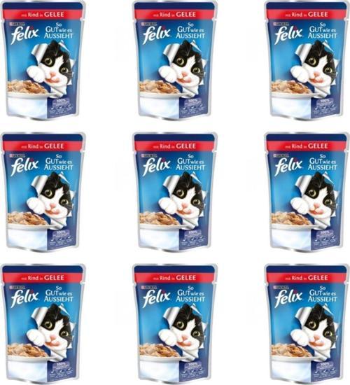 Pouch Sığır Etli Yaş Kedi Maması 9 Lü