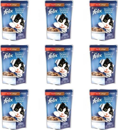 Pouch Sığır Ve Tavuk Etli Çifte Lezzet Kedi Yaş Maması 9 Adet