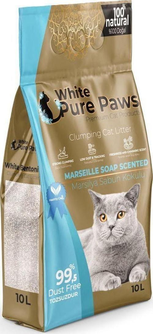 Paws Ince Taneli Doğal Bentonit Marsilya Sabunlu Kedi Kumu 10 Lt