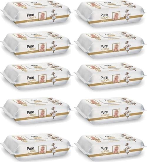 Wipes Pamuklu Organic Islak Mendil 90' Lı 10 Paket 900 Yaprak