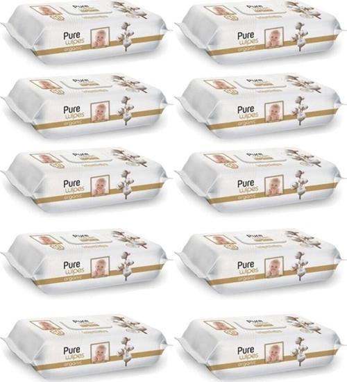 Wipes Pamuklu Organic Islak Mendil 90' Lı 10 Paket 900 Yaprak -Mndl-90