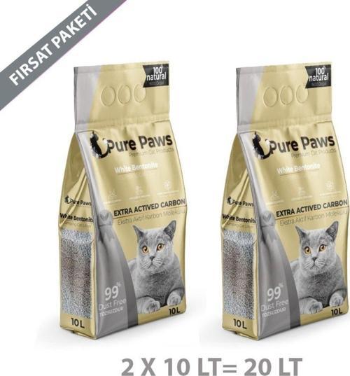 Ince Taneli Aktif Karbonlu Bentonit Kedi Kumu 10 Litre X 2 Adet
