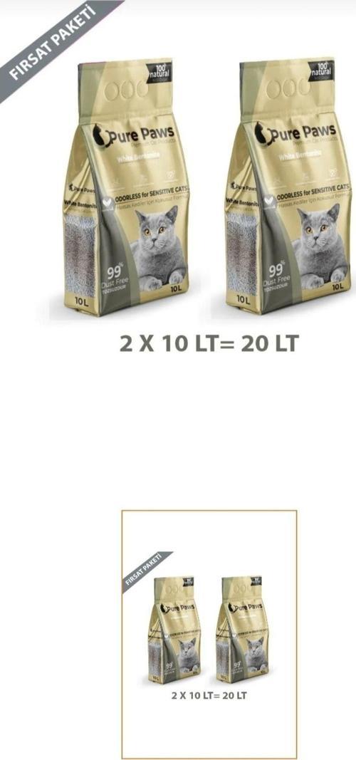 Ince Taneli Kokusuz Bentonit Kedi Kumu