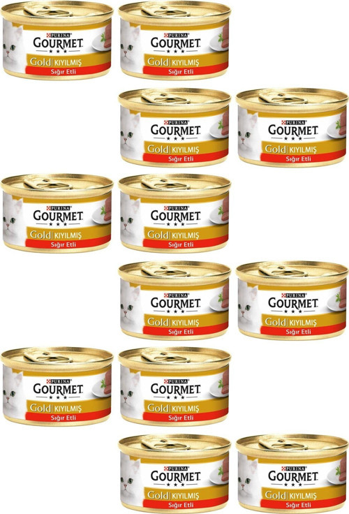 12 Adet Gourmet Gold Kıyılmış Sığır Eti 85 Gr