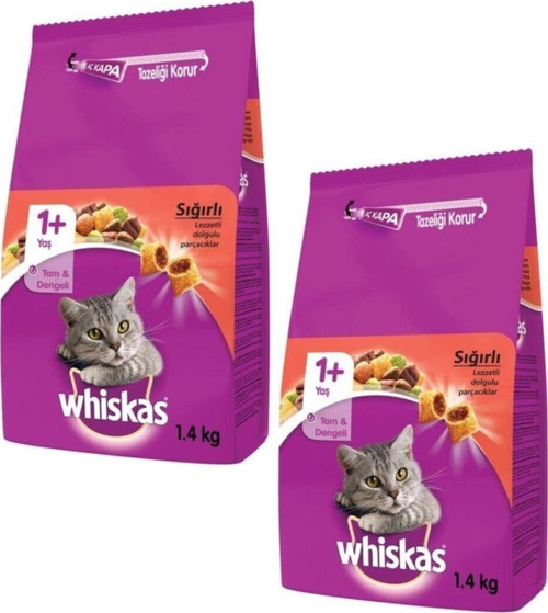 Sığır Etli Yetişkin Kedi Maması 1.4 Kg (2 Adet)