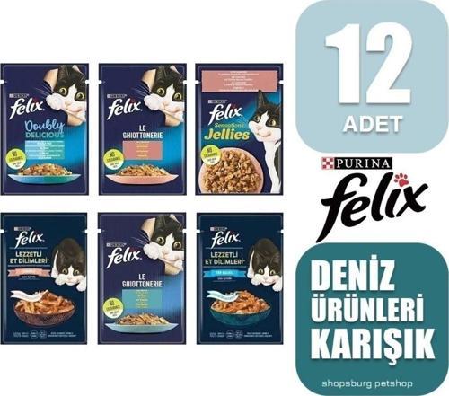 Deniz Ürünleri Karışık Paket - Yetişkin Yaş Kedi Maması - 6 Çeşit 12 Adet
