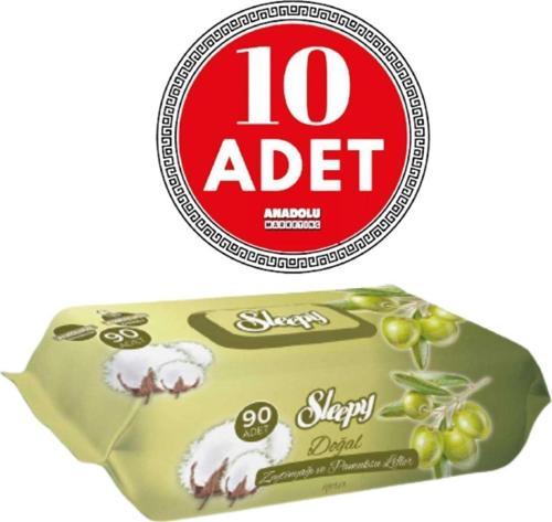 Sleepy Pamuk Zeytin Islak Havlu 90'Lı 10 Adet