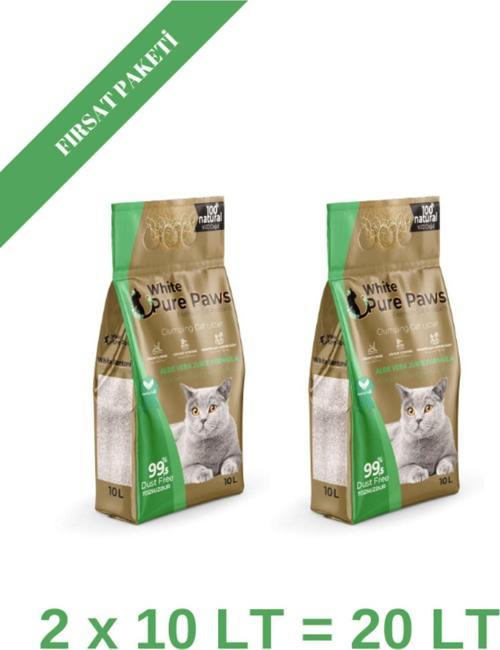 Ince Taneli Aloe Vera Kokulu Bentonit Kedi Kumu 10 Litre X 2