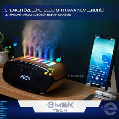 Speaker Özellikli Bluetooth Işıklı Hava Nemlendirici Aroma Difüzör Hava Nemlendirici 500ML
