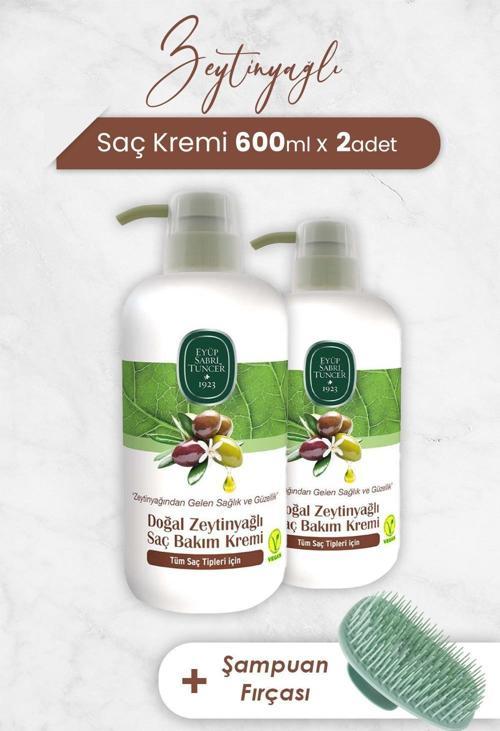 Zeytinyağlı Saç Kremi 600 ml x 2 Adet ve Şampuan Fırçası