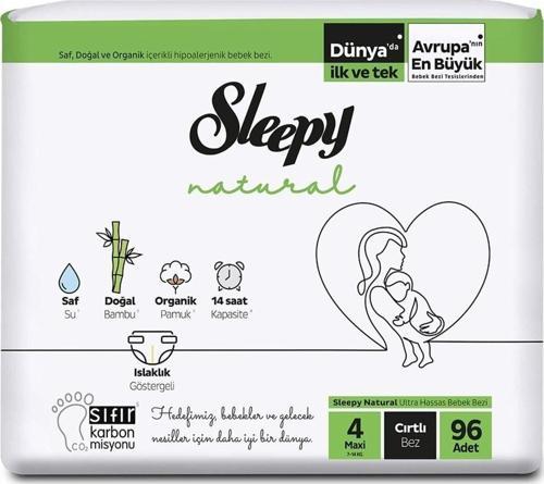 Sleepy Natural Ultra Sensitive 4 Numara Bebek Bezi 96'Lı