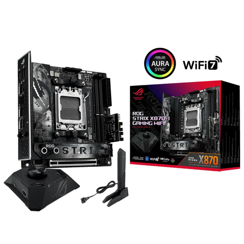 ROG STRIX X870-I GAMING WIFI, 2xDDR5, 2xM.2, HDMI, DP, Type-C, Wi-Fi 7, Bluetooth v5.4, Mini ITX, AMD Ryzen 9000-80