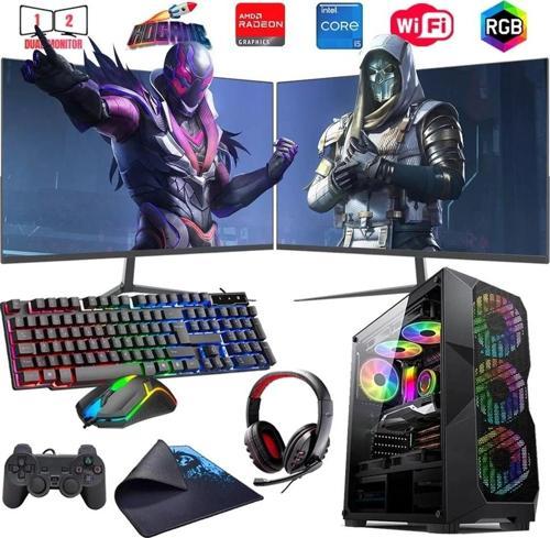 I5 14400F 16GB DDR4 480SSD 8GB RX580 Çift 24" Mon. Oyun Bilgisayarı (Gaming SET)