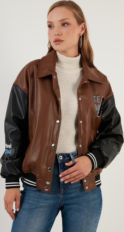Oversize Cepli Bomber Suni Bayan Deri Mont 6230104 TABA