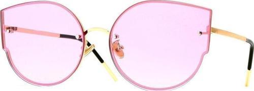 Kadın Güneş Gözlüğü Cat Eyes Tasarım Gold Çerceve Pembe Cam