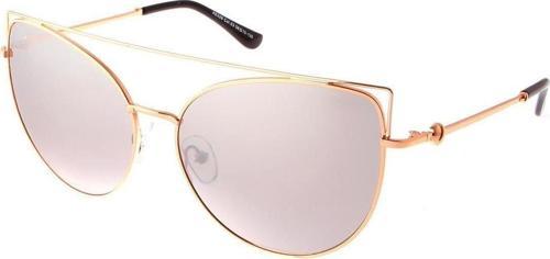Kadın Güneş Gözlüğü Cat Eyes Tasarım Gold Çerçeve Pembe Cam