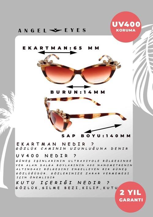 Cat Eye Leopar Kadın Güneş Gözlüğü W006Col5