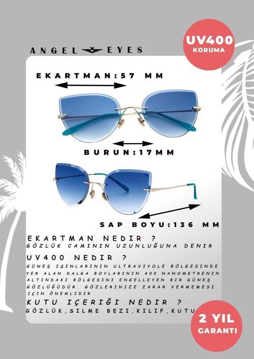 Cat Eye Mavi Kadın Güneş Gözlüğü Ae1838C3B3957