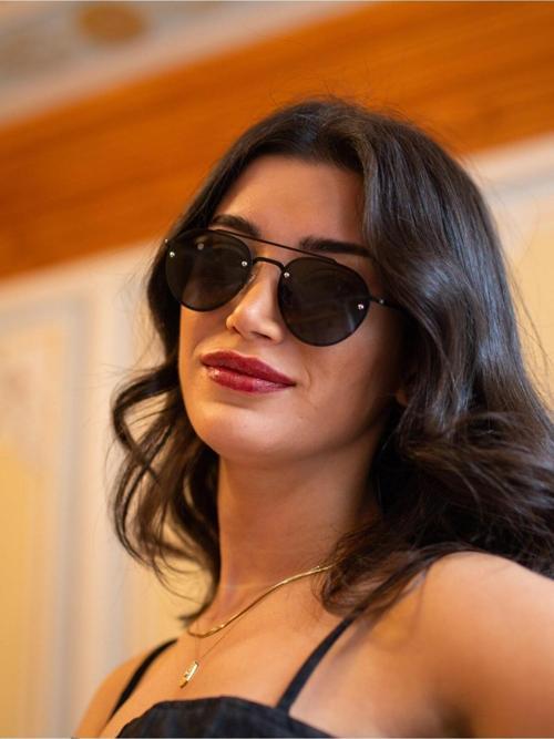 Damla Tasarım Siyah Çerçeve Siyah Cam Unisex Güneş Gözlüğü