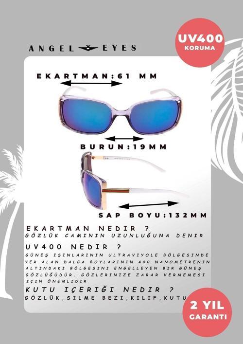 Dikdörtgen Mavi Kadın Güneş Gözlüğü W105815894561