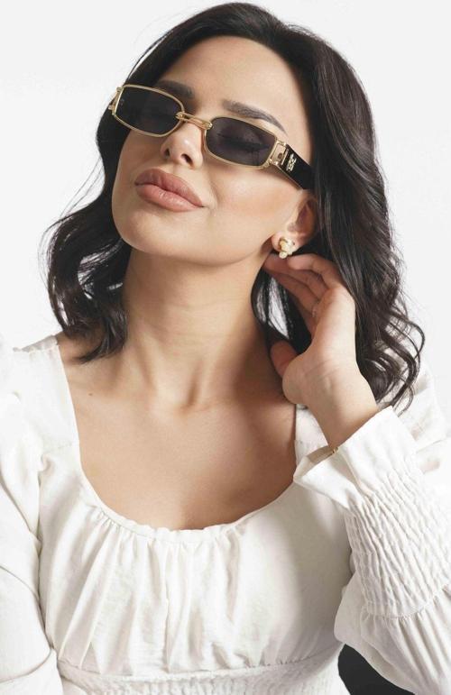 Dikdörtgen Siyah Unisex Güneş Gözlüğü Yw8032L-A