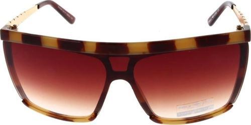 Kadın Güneş Gözlüğü Dikdörtgen Tasarım Gold Leopar Çerceve Degrade Cam