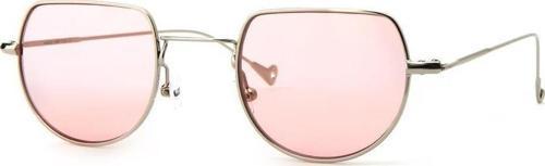 Kadın Güneş Gözlüğü Köşeli Tasarım Gümüş Çerceve Pembe Cam