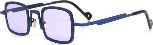 Kadın Güneş Gözlüğü Metal Dikdörtgen Lacivert Çerçeve Mor Cam