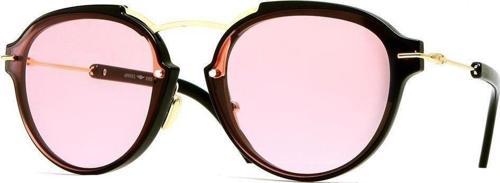 Kadın Güneş Gözlüğü Oval Tasarım Gold Siyah Çerceve Pembe Cam