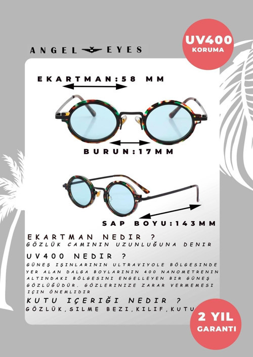 Kamuflaj Desenli Mavi Camlı Oval Kadın Güneş Gözlüğü Ae9909C6