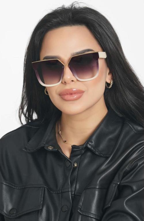 Selin Kare Krem Kemik Model Kadın Güneş Gözlüğü Bm2789 2789X4