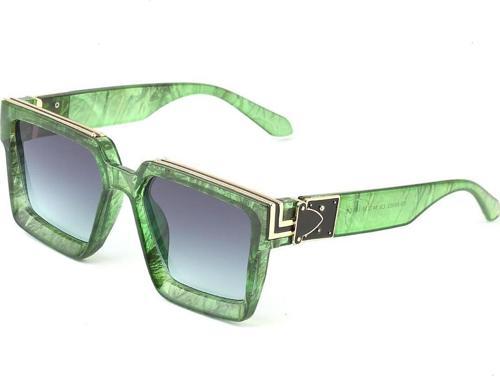 Kare Tasarım Yaprak Desenli Çerçeve Siyah Cam Kadın Güneş Gözlüğü