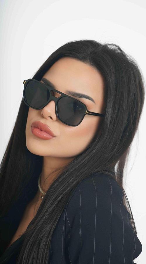 Kemik Çerçeve Siyah Cam Unisex Güneş Gözlüğü Yw-3885C3