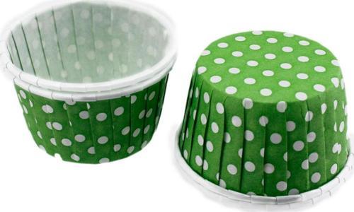 Cupcake Kalıbı Büyük Boy 62*40 Mm (100 Adet)  Puantiyeli  Yeşil