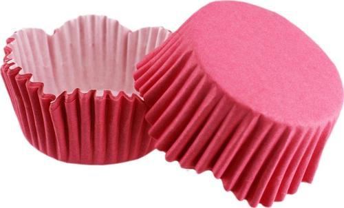 Cupcake Kalıbı Pet Kapsül Dalgalı Kek Kalıbı 65X38 MM (100 Adet) Fuşya