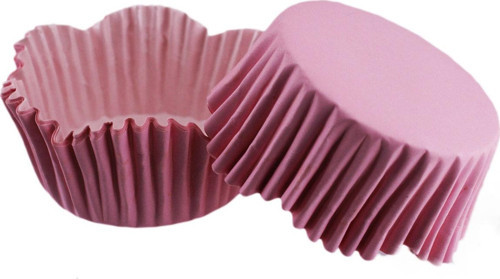 Cupcake Kalıbı Pet Kapsül Dalgalı Kek Kalıbı 65X38 MM (100 Adet) Pembe