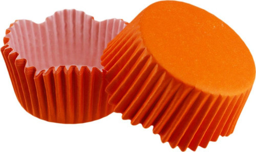 Cupcake Kalıbı Pet Kapsül Dalgalı Kek Kalıbı 65X38 MM (100 Adet) Turuncu